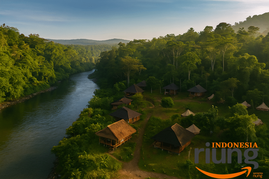 Villa Taurus dengan pemandangan alam hijau.