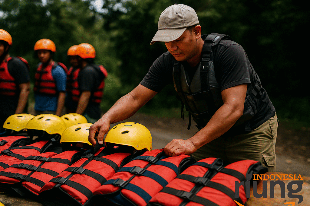 Kegiatan rafting keluarga bersama Riung Indonesia