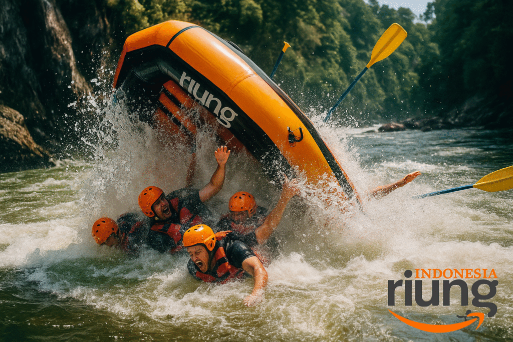 Pemandangan tebing dan aliran Sungai Citatih yang menantang