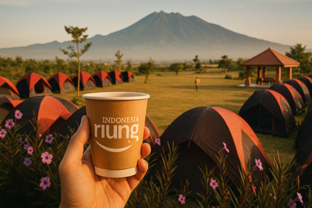 Pondok Kapilih Pancawati dengan panorama Gunung Salak
