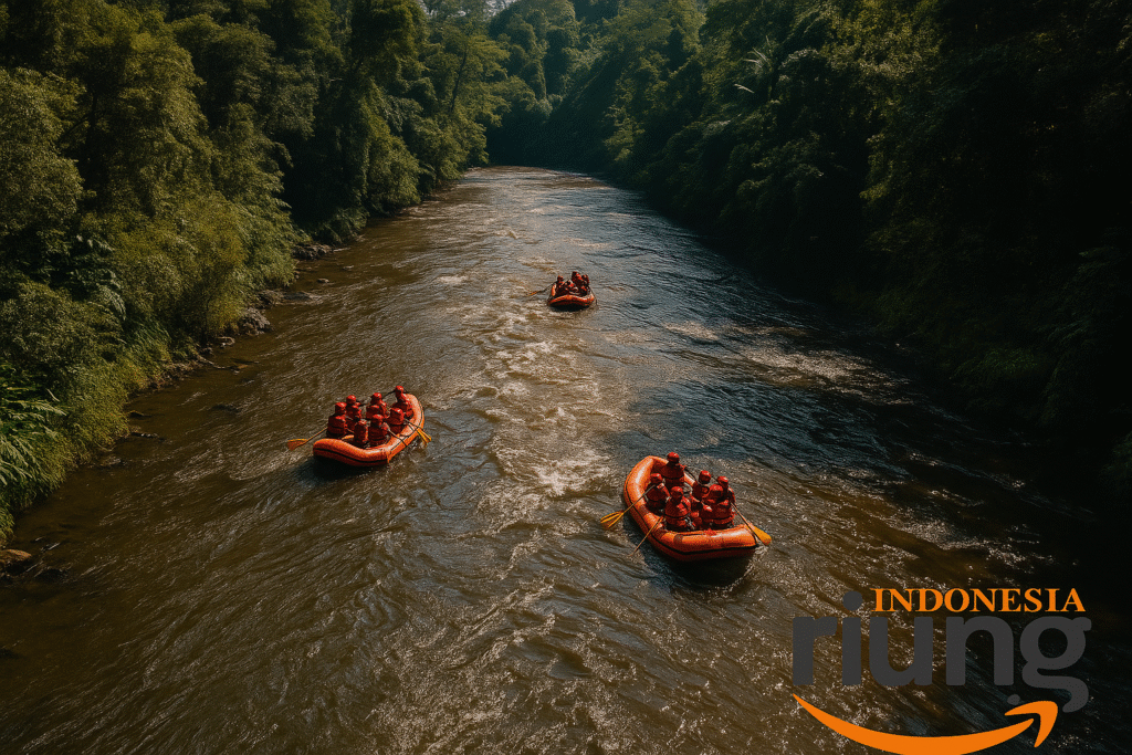 Perlengkapan keselamatan rafting di Citarik Sukabumi