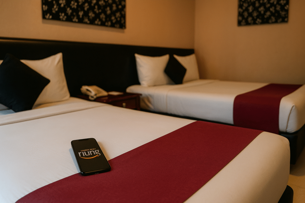 Kamar tamu standar yang rapi di Hotel Bukit Indah Puncak