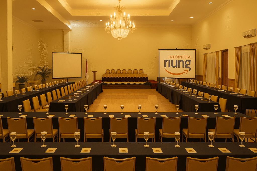 Ballroom dan ruang meeting Grand Ussu Hotel yang siap untuk acara perusahaan