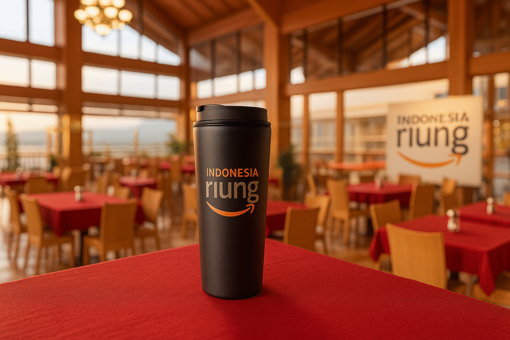 Kolam renang outdoor Grand Ussu dengan latar pegunungan hijau Puncak