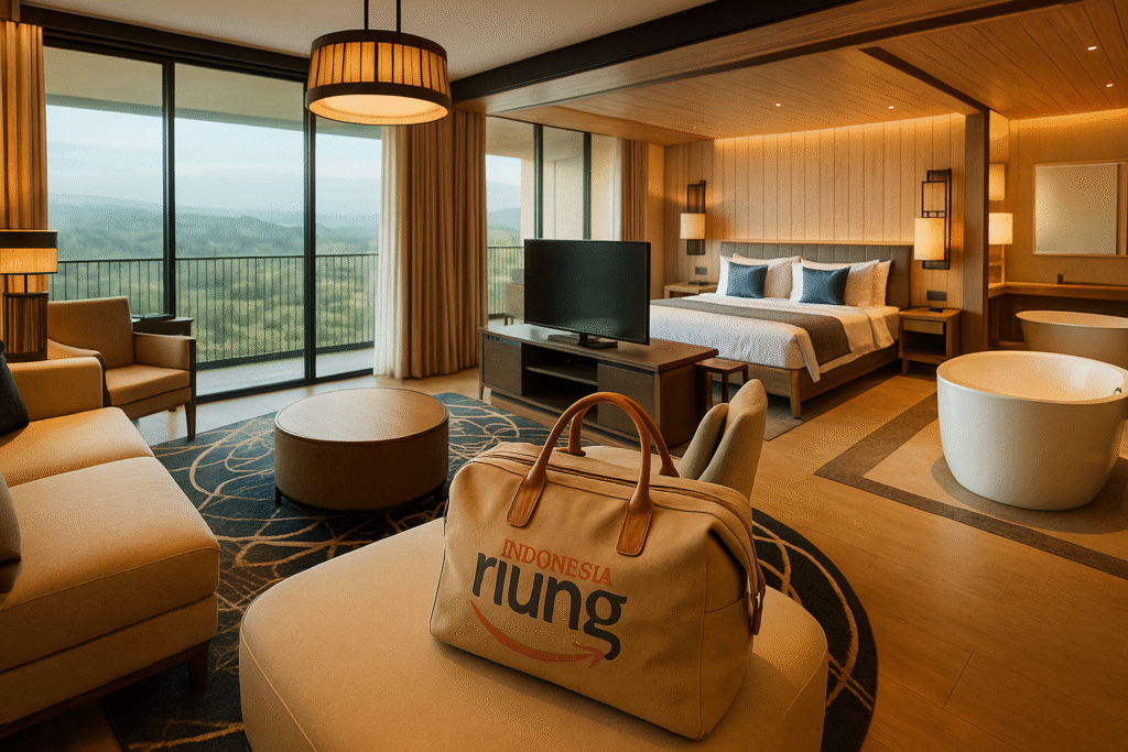 Santap prasmanan peserta gathering di restoran Royal Tulip Gunung Geulis