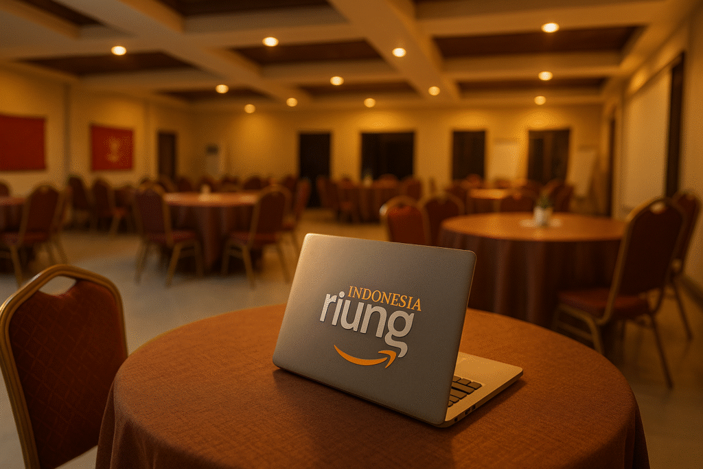 Ruang meeting indoor dan amphitheater outdoor di Camp Hulu Cai Bogor