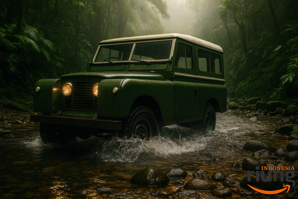 Jeep melintasi tanjakan Bodogol Bogor