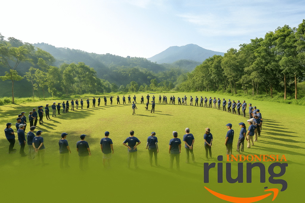 Taman outdoor Ciloto Indah Permai untuk aktivitas peserta gathering