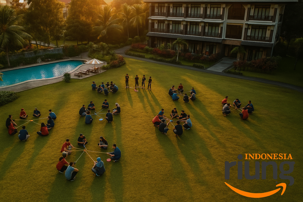 Peserta menikmati sesi refleksi setelah outbound