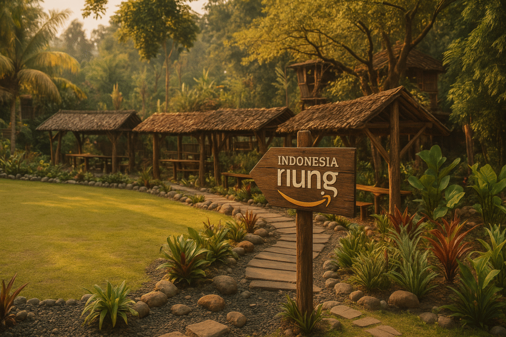 Area lapangan luas KM Zero Resort Sentul tempat aktivitas outdoor dan team games