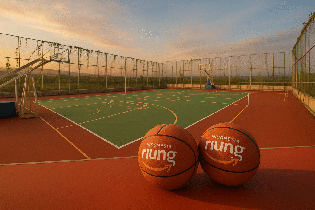 Peserta bermain team building di area danau Sentul