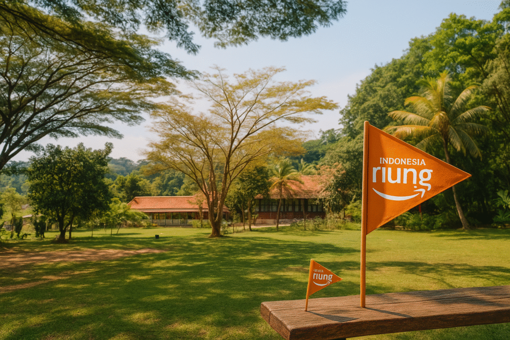 Area taman dan aula terbuka untuk kegiatan gathering