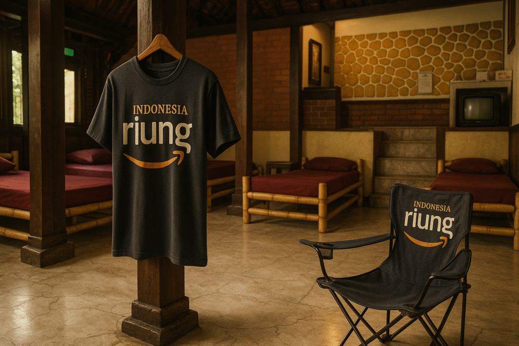 Tampak kamar tamu dan teras di Villa Roso Mulyo