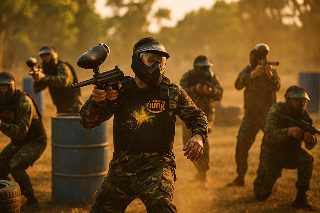 Outbound paintball Puncak Bogor Sentul dengan perlengkapan aman berstandar industri